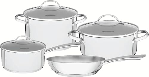 Tramontina Una 7 Pieces Stainless Steel Cookware Set with Tri-ply Bottom على Amazon.ae - متتبع الأسعار