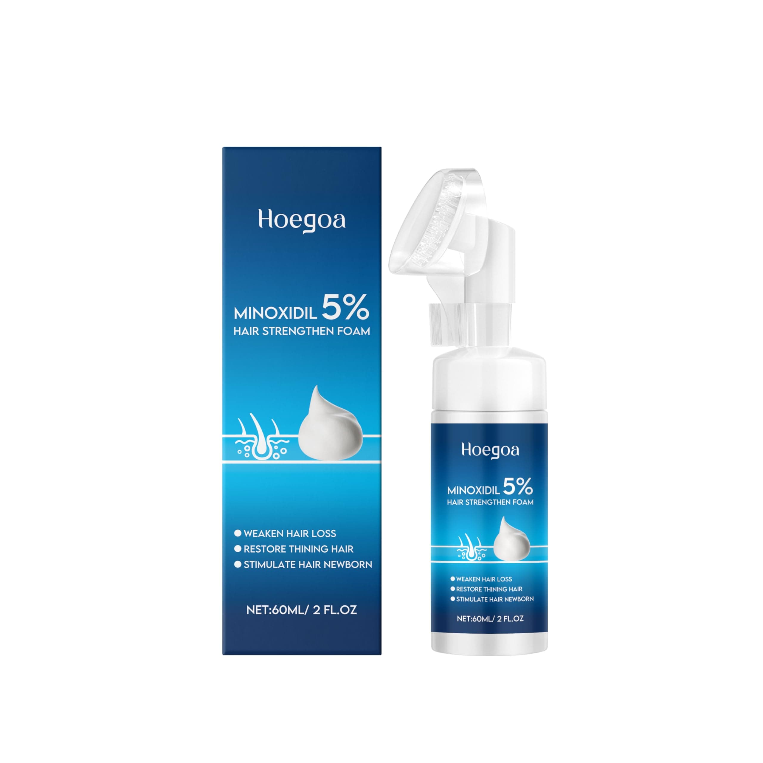 Hoegoa 2PCS 5% Minoxidil Foam for Hair Growth Hair Strengthen Foam to Stop Thinning and Hair Loss for Men and Women, Scalp Care and Volume and Fluff, 60ml/2fl oz on Amazon.ae - Price Tracker