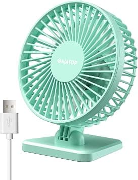 gaiatop USB Desk Fan, Small But Powerful, Personal Portable Quiet 3 Speeds, Adjustable Mini Table Desktop fan for Cooling Home Office Car Summer Travel Gifts Green on Amazon.ae - Price Tracker