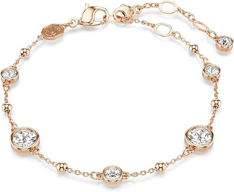 Swarovski Imber Bracelet, Round-cut, White, Rose gold-tone plating - Best Deal Finder