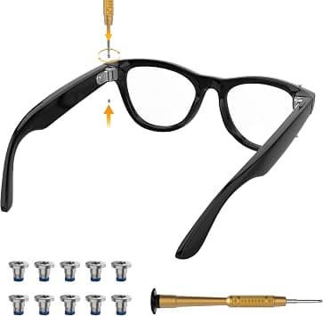 HiBloks 1Pc Screwdriver & 10Pcs Screw Set Compatible with Ray-Ban Meta Wayfarer/Skyler/Headliner (Gen 2) and Oakley Meta HSTN Smart Glasses Accessories, Easily Replace Smart Sunglasses Temple Screws on Amazon.ae - Price Tracker