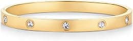 PAVOI 14K Gold Plated Love Bangle Bracelets for Women | Waterproof Stainless Steel Cubic Zirconia Hinged Bracelet Dupe - Best Deal Finder