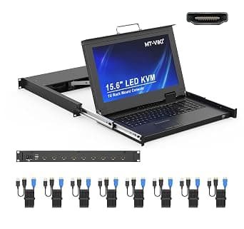 MT-VIKI 8 Port KVM Console HDMI, 1U Rack Mount KVM Console w/15.6'' LCD Monitor, 1080P Short Depth Rack KVM Integrated Touchpad+Keyboard+Drawer+8 KVM Cables, Support OSD/Hotkey on Amazon.ae - Price Tracker