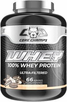 Core Champs Whey Protein Powder | 100% Ultra Filtered Whey | 25g Protein + All Essential Amino Acids | for Strength & Lean Muscle | 5 Pounds (Cookies & Cream) على Amazon.ae - متتبع الأسعار