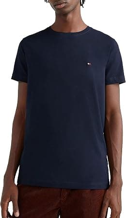 Tommy Hilfiger Men's Core Stretch Slim C-Neck Tee Short Sleeve T-Shirts (pack of 1) - Best Deal Finder