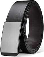 Oyifan Black Belt Men, Genuine Leather Dress Designer Belts for men, Fashion Slide Ratchet Click Casual Mens Belt for Jeans - Best Deal Finder
