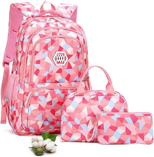 URbazaar Girls School Bag,Girl Geometric Printed Primary Junior High University School Bag Bookbag Backpack Sets على Amazon.ae - متتبع الأسعار