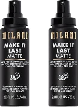 Milani Make it Last Matte - Matte Finish Charcoal Setting Spray - Cruelty-Free Makeup Primer and Setting Spray for Oily Skin - 2 Pack on Amazon.ae - Price Tracker