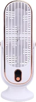 Tower Fan, 5 Speeds Brushless Motor Small Desk Fan, USB Rechargeable Portable Table Fan, Quiet Cooling Oscillating Personal Fan for Home Office Desktop Bedroom (White) on Amazon.ae - Price Tracker
