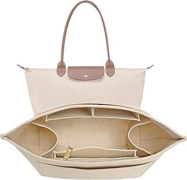 Upgraded Felt Organizer Insert for Longchamp Le Pliage L Handbag Insert (Beige, Large) on Amazon.ae - Price Tracker
