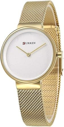 Curren 9016 Watch Luxury Women Watches Waterproof Analog Quartz Dress Women Watches Steel Bracelet Ladies Watch - Gold on Amazon.ae - Price Tracker