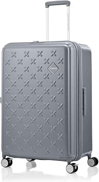 American Tourister Sparky Suitcase, Check-In Size 75 cm / 28 inch, 4 Spinner Wheels, Hard Top, Polycarbonate, Grey|Expandable|TSA 008|DuoSaf™ Security Zipper - 3 Years International Warranty on Amazon.ae - Price Tracker
