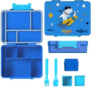 Lunch Box for Kids School,Children Lunch Box with Compartments, Bento Box Children, Leak-proof Lunch Box for Girls and Boys, Snack Box, Perfect for School, Nursery & Trips (SA Blue) (Blue Shark) on Amazon.ae - Price Tracker