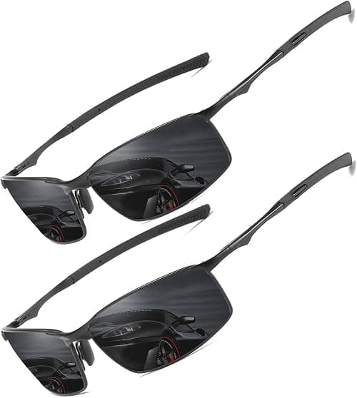Sun Glas for Men Womens Polarized Pilot Sunglasses UV400 Protection Unbreakable Metal Frame for Driving,Fishing,Running Night Vision Glasses on Amazon - Best Deal Finder