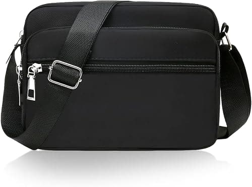 BIGTHREE Women's Crossbody Bag with Multiple Pockets - Black Nylon Shoulder Bag with Adjustable Strap - Versatile Purse for Travel, Shopping, Work & Daily Use on Amazon.ae - Price Tracker