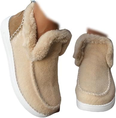 Ladmiple Winter Boots For Women 2024 Fashion Snow Boots Slip on Warm Comfortable Fur Lined Ankle Booties Loafers Shoes على Amazon.ae - متتبع الأسعار