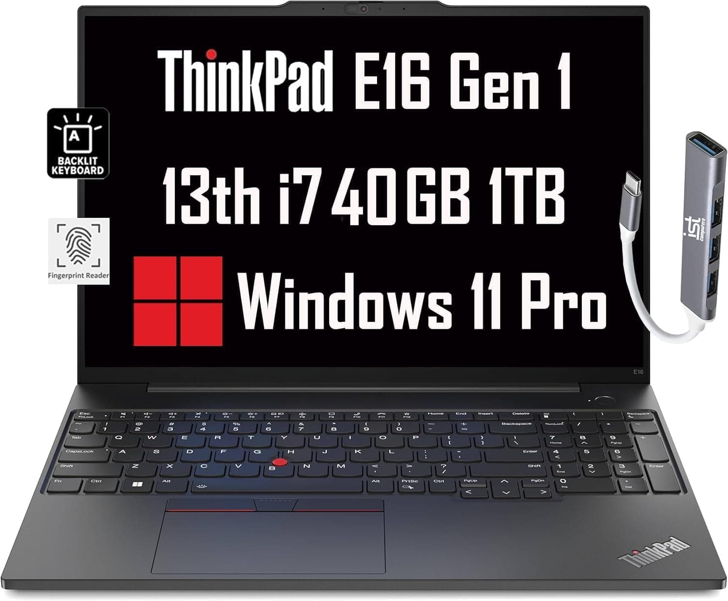 Lenovo (Upgraded) ThinkPad E16 Business Laptop (16" FHD+ Anti-Glare, Intel 13th Gen 10-Core i7-1355U, 40GB RAM, 1TB SSD), Backlit, Fingerprint, IST Hub, FHD Webcam, Wi-Fi 6, Win 11 Pro, Black on Amazon.ae - Price Tracker
