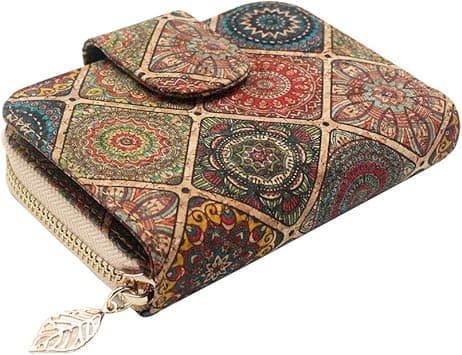 Boshiho Vegan Cork Wallet: Women's Zipper Pocket Wallet Purse with Card Holder Coin Purse Eco-Friendly Vegan Gift for Vegetarians Women Ladies Girls, Color B, 11.5 * 2.5 * 10cm, Modern on Amazon.ae - Price Tracker