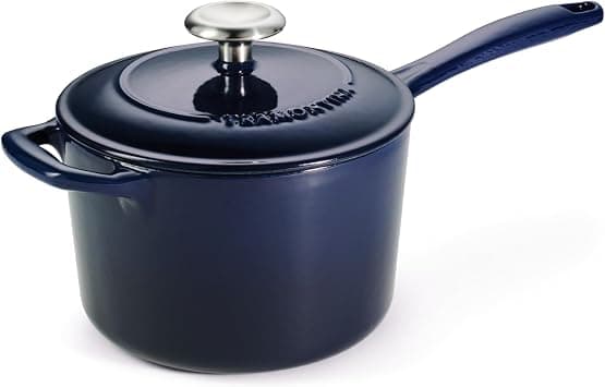 Tramontina Enameled Cast Iron Sauce Pan with Lid, 2.5-quart, Blue on Amazon.ae - Price Tracker