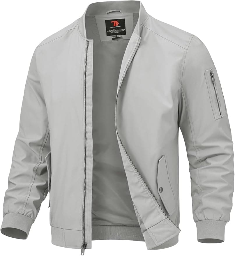 TBMPOY Mens Lightweight Bomber Jackets Light Windbreaker Jacket for Men Spring Track Jacket Casual Stylish Work Coats - Amazon.ae Price Tracker