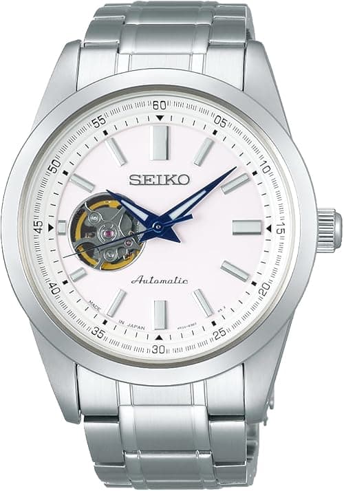 Seiko Selection Men's Mechanical Open Heart Model, Dial: White/Case: Silver, Mechanical Automatic Watch (Hand Winding) Open Heart on Amazon.ae - Price Tracker