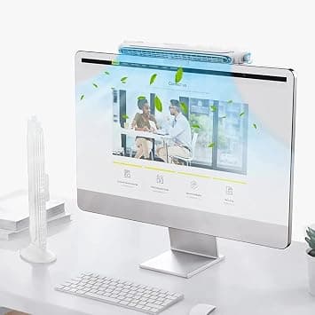Baseus Desktop Fan, 2 in 1 Monitor Clip-on, Stand-Up Office Desk Fan USB Powered Cooling with Sturdy Bladeless, Personal USB Fan (White) على Amazon.ae - متتبع الأسعار