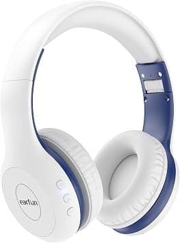 EarFun Children's Bluetooth Headphones, 85/94 dB Volume Control, HiFi Sound, HD Microphone, 40 Hours Battery, Foldable, Adjustable, Wireless Bluetooth Headphones for School/Travel/PC, White على Amazon.ae - متتبع الأسعار