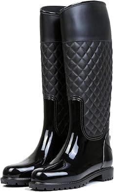 AONEGOLD Women's Wellington Boots Long Shaft Waterproof Rain Boots Casual Garden Boots on Amazon.ae - Price Tracker