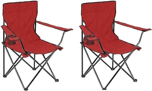 ECVV (2 Pcs) Portable Folding Beach Chair Multi-Purpose Camping Chair for Adult, Lightweight Patio Lawn Quad Chair for Outdoor Travel Picnic Hiking Supports110kgs Load With Carry Bag (Red) on Amazon.ae - Price Tracker