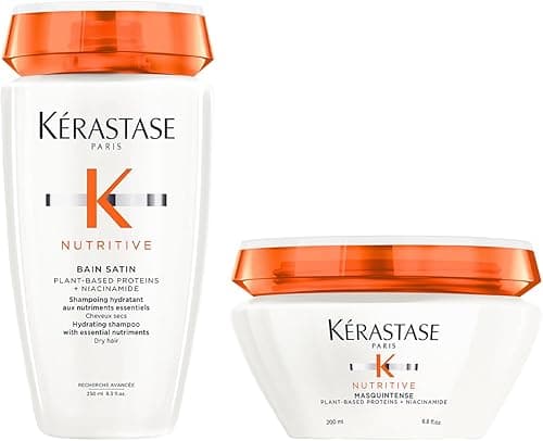 Kérastase Nutritive Satin Shampoo & Mask Riche Set For Medium to Thick Dry Hair - Cleanses and Deeply Replenishes Moisture With Plant-Based Proteins & Niacinamide 250ml, 200ml on Amazon.ae - Price Tracker