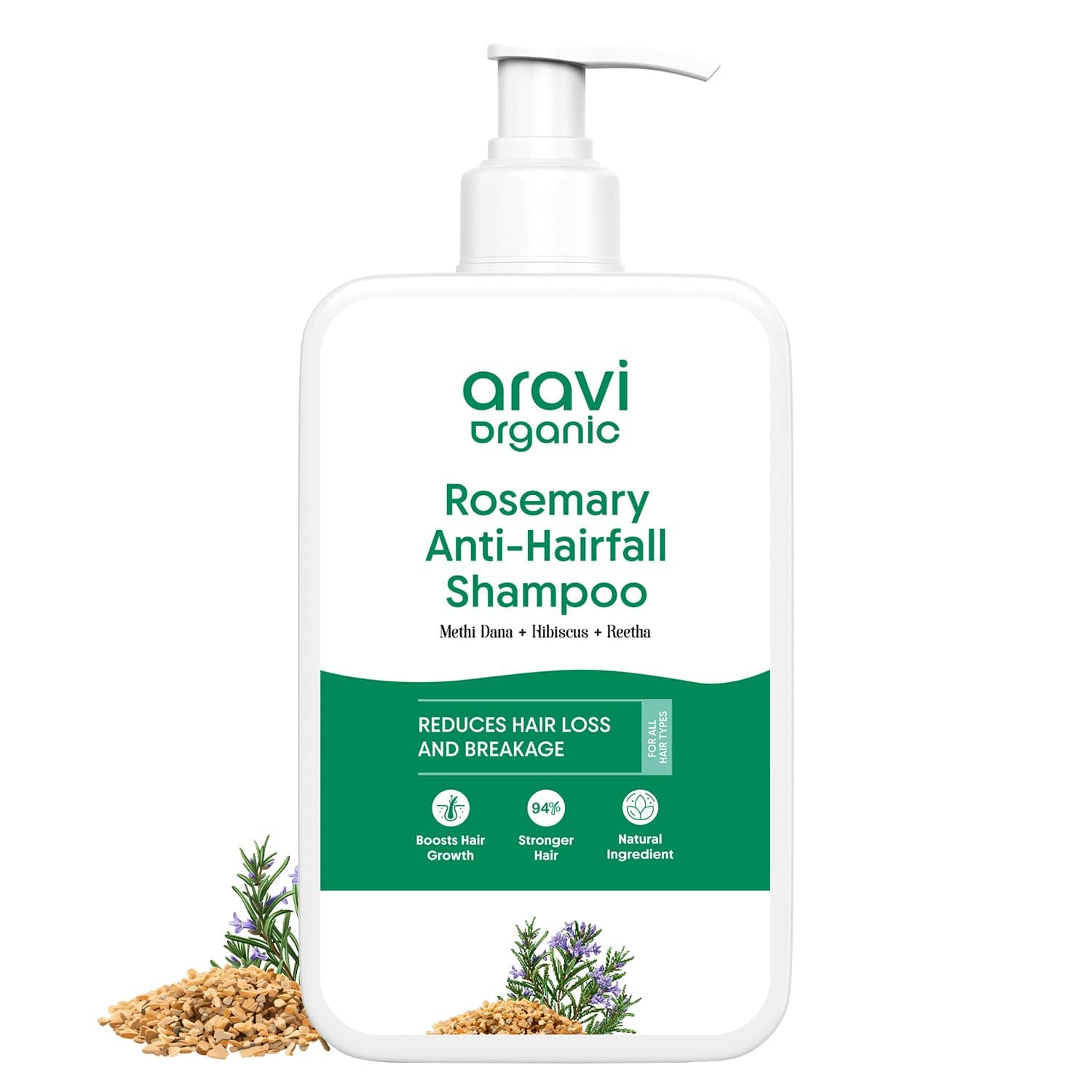 Aravi Organic Rosemary Anti-Hairfall Shampoo | Hair Growth & Hairfall Control | Up to 94% Stronger Hair | Sulphate Free Shampoo For Men & Women | For Dry & Frizzy Hair | All Hair Types | 200ml on Amazon.ae - Price Tracker