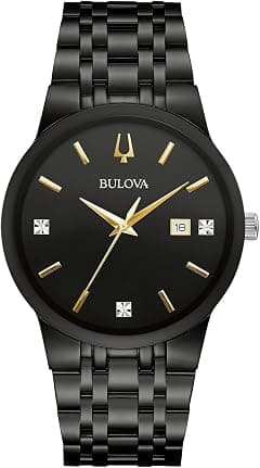 Bulova Men's Modern Gold Tone Stainless Steel 3-Hand Calendar Date Quartz Watch, Diamond Dial - Amazon.ae Price Tracker