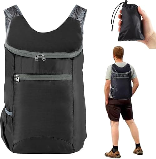 Bukela Ultra Lightweight Foldable Backpack Small Water Resistant Rucksack Foldable Travel Daysack for Outdoor Sport Travelling Walking Hiking Camping Biking, Black على Amazon.ae - متتبع الأسعار