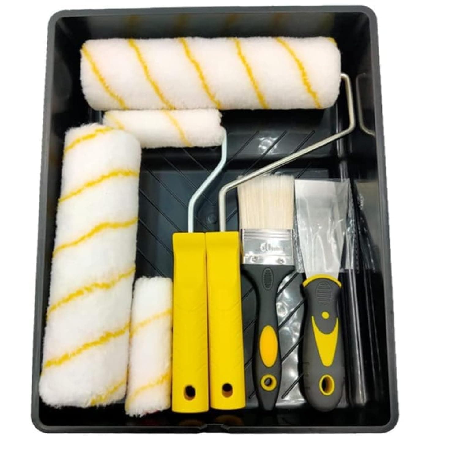 Paint Roller Set 6pc- Paint Rollers for Walls and Ceilings, Paint Pads, Paint Tray, Brush, Scraper, Mini Rollers for Painting, Paint Sleeves, Paint Supplies - Roller Sets for Painting Decorating Walls on Amazon.ae - Price Tracker