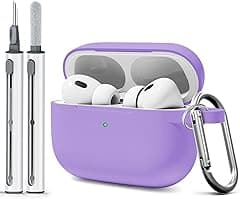 for AirPods Pro Case Cover with Cleaner Kit,Soft Silicone Case for Apple AirPod Pro 1st/2nd Generation,AirPods Pro/Pro 2 Case Accessories with Keychain-Violet - Amazon.ae Price Tracker