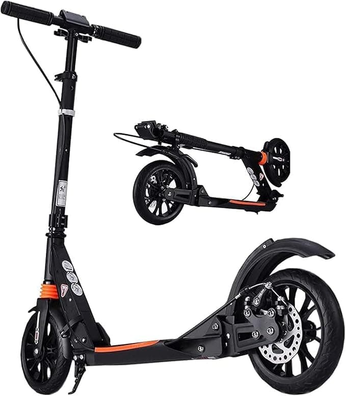 Scooters For Adults - With Double Shock Absorption System, Disc Brakes, 3 Height Adjustable, Support 100kg Weight, Suitable For Teenagers And Children Over 8 Years Old.black color on Amazon.ae - Price Tracker