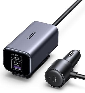 UGREEN 150W Car Charger Fast Charging 4Ports,Extended Adapter for Backseat | fast charge for MacBook & laptops, Charge 4 devices simultaneously,Intelligent safety protection,for long road trips - متتبع أسعار Amazon.sa