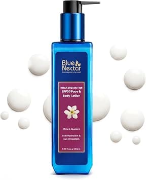 Blue Nectar SPF 30 PA++ Body Lotion with Body Butter for Women & Men | Natural Sunscreen Body Lotion for Women for UVA/B Sunlight Protection for Glowing Skin (200ml) on Amazon.ae - Price Tracker