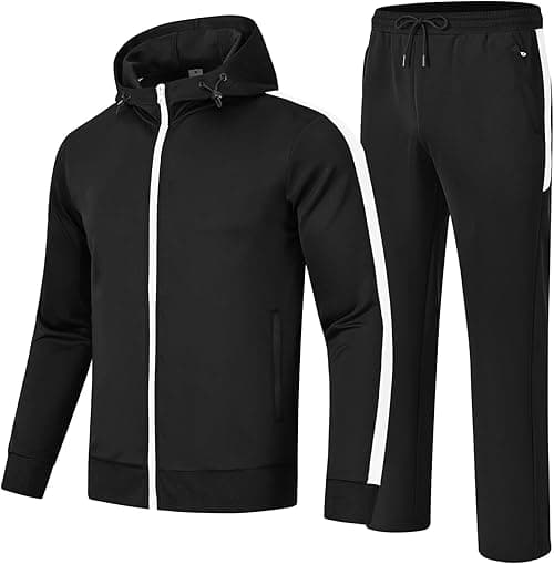 YSENTO Track Suits Mens Sets 2 Pieces Outfits Jogging Sweat Suit Tracksuits Warm Up Sweatsuits 4 Zipper Pockets on Amazon.ae - Price Tracker