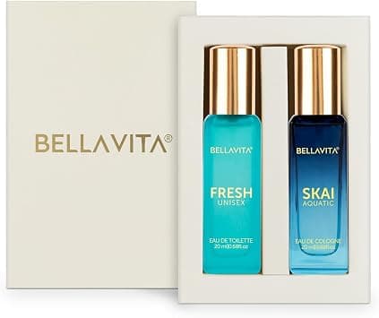 Bella Vita Luxury Skai Aquatic EDC & Fresh EDT Unisex Perfume Combo with Bergamot,Ylang Ylang,Pink Pepper|Long Lasting Fragrance Scent|Pack of 2, 20Ml Each on Amazon.ae - Price Tracker