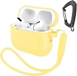 Compatible with AirPods Pro 3 Case with Keychain/Hand Strap, Pro 3rd Generation[2025] Silicone Protective Shockproof Headphone Cover Support Wireless Charging-Yellow - Best Deal Finder