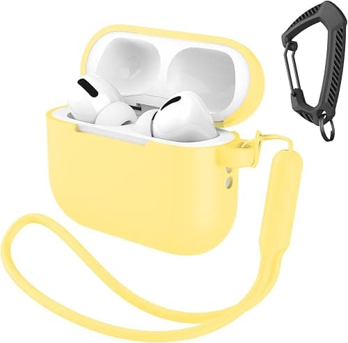 Compatible with AirPods Pro 3 Case with Keychain/Hand Strap, Pro 3rd Generation[2025] Silicone Protective Shockproof Headphone Cover Support Wireless Charging-Yellow on Amazon - Best Deal Finder
