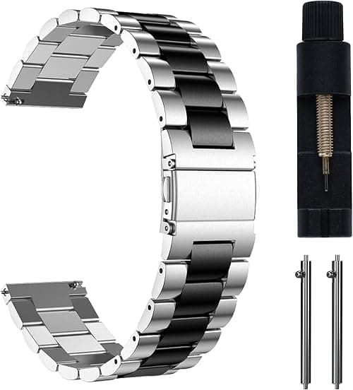 22 mm Metal Bracelet for Amazfit Helio Strap/Amazfit Balance 2/Balance/Bip 6/Bip 5/5 Unity/Cheetah Pro/GTR 4/GTR 3 Pro, Stainless Steel Business Bracelets for Men Women on Amazon.ae - Price Tracker