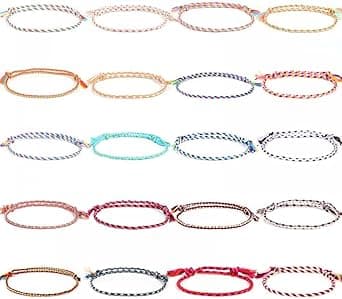 Goodern 20 Pcs Woven Wrap Friendship Bracelets Set Fashion Boho Rope Charm Bracelets Handmade Braided Bracelet Adjustable Colorful Strings Bracelet Birthday Gifts for Women Girls Boy Couple Bracelet on Amazon.ae - Price Tracker