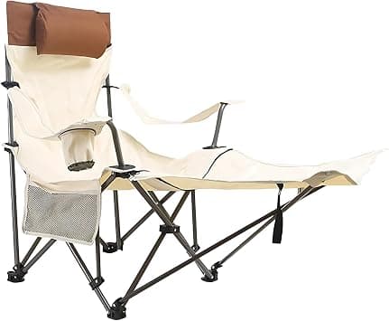 Folding Reclining Camping Chair with Footrest, outdoor foldable chairs, camping chair with footrest, foldable chair for camping on Amazon.ae - Price Tracker