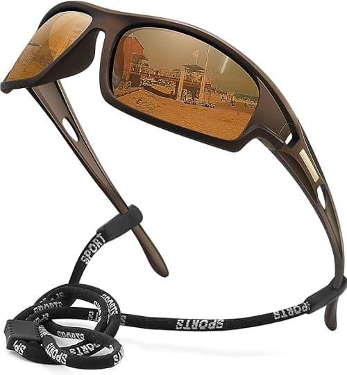 Polarized Sports Sunglasses for Men 100% UV Protection Wrap Around Unbreakable Sun Glasses for Fishing Driving on Amazon.ae - Price Tracker