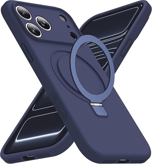 ELEPIK for iPhone 18 Pro Max/iPhone 17 Pro Max Case with Adjustable Ring Stand, [Premium Liquid Silicone Material] [Compatible with MagSafe] [Wireless Charging Compatible] Phone Case, Dark Blue on Amazon.ae - Price Tracker