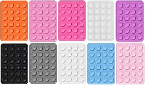 TenSteed 10pcs Silicone Phone Sticky Grip,Hands-Free Sticky Cell Phone Grip,Suction Phone Case Mount for iPhone and Android,Mobile Fidget Mirror Holder for Selfies and Videos (10) على Amazon.ae - متتبع الأسعار