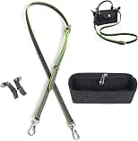 Adjustable Leather Straps & Purse Organizer Insert Compatible with Longchamp Mini Pouch Handbag Conversion Set with Zipper Hook Women's Shoulder Straps Replacement Crossbody Accessories - Best Deal Finder