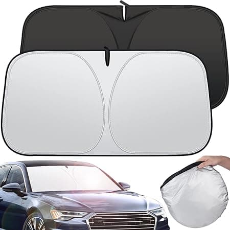 142 * 80CM Foldable Car Windshield Sunshade, Front Windshield Reflective Sunshad with Storage Pouch, Car Front Window for Top Blocks UV Rays and Sun Heat Protection, Keeps Vehicle Cooler on Amazon.ae - Price Tracker